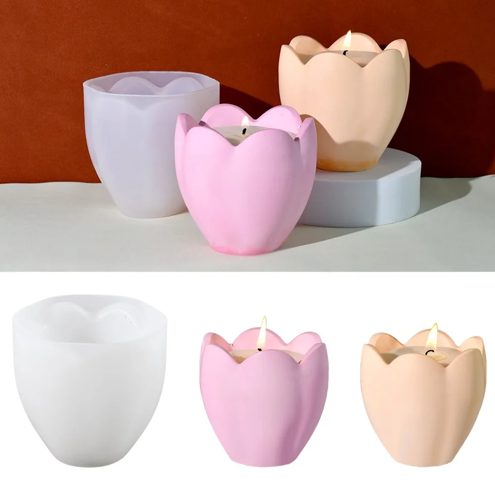 Candle Holder Set - Подсвечник-тюльпан, силиконовые формы, цветочная смола, мыльница,