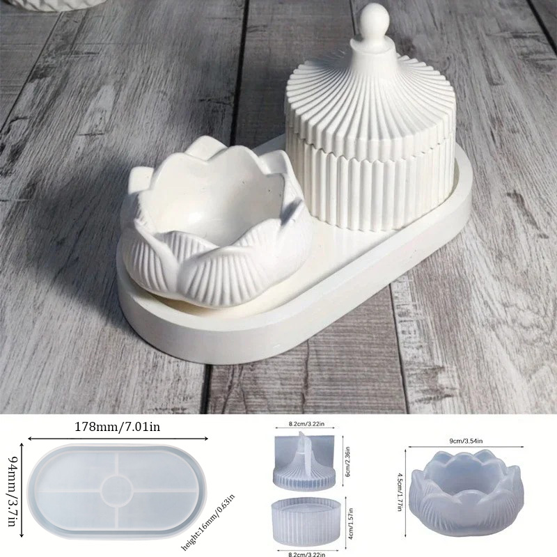Candle Holder Set - DIY подсвечник в виде лотоса, 3-х