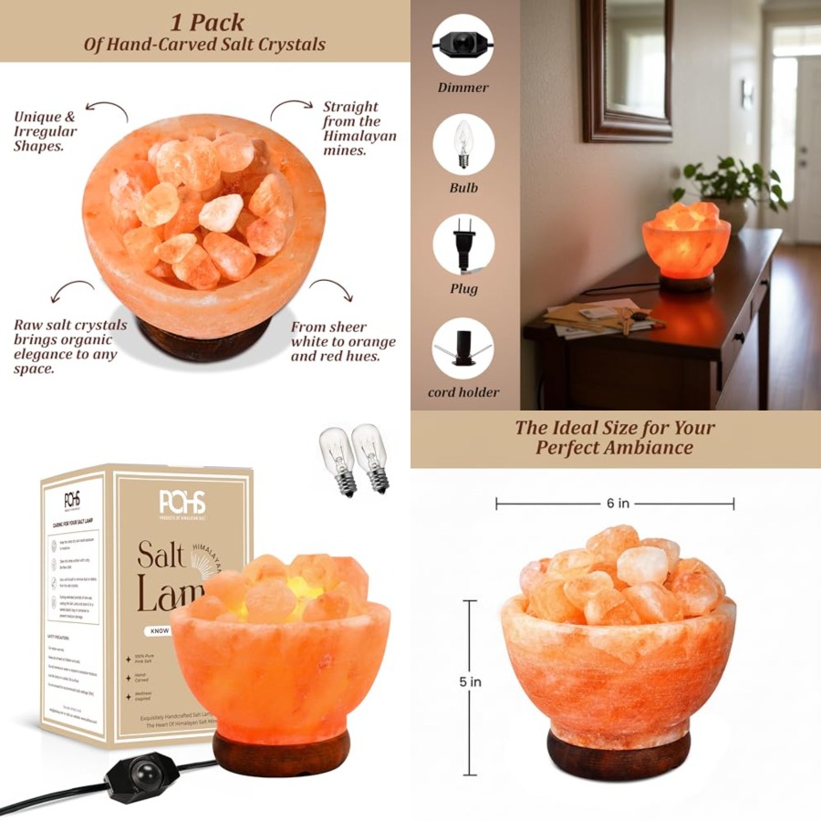 Himalayan Salt Lamp - Гималайская соляная лампа-чаша, подлинная, из Пакистана,