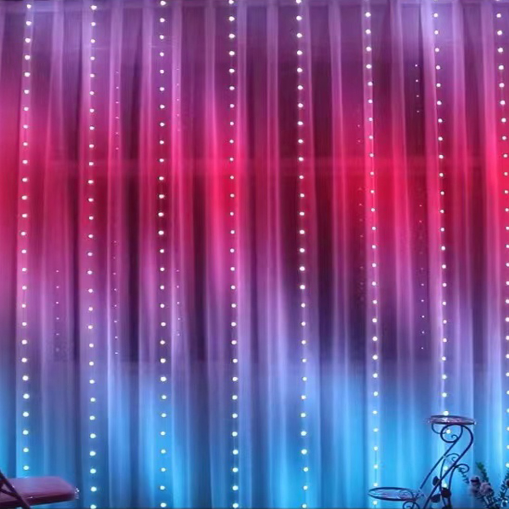 Lighting Decor Wedding - 3M RGB умные светодиодные занавески, Рождественский