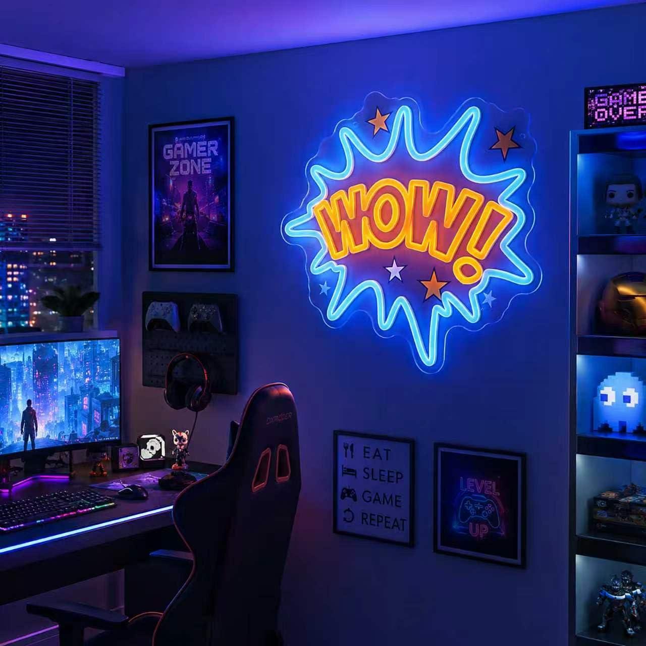 Неоновая вывеска WOW с регулир – обзор и цена Lighting Decor Wow