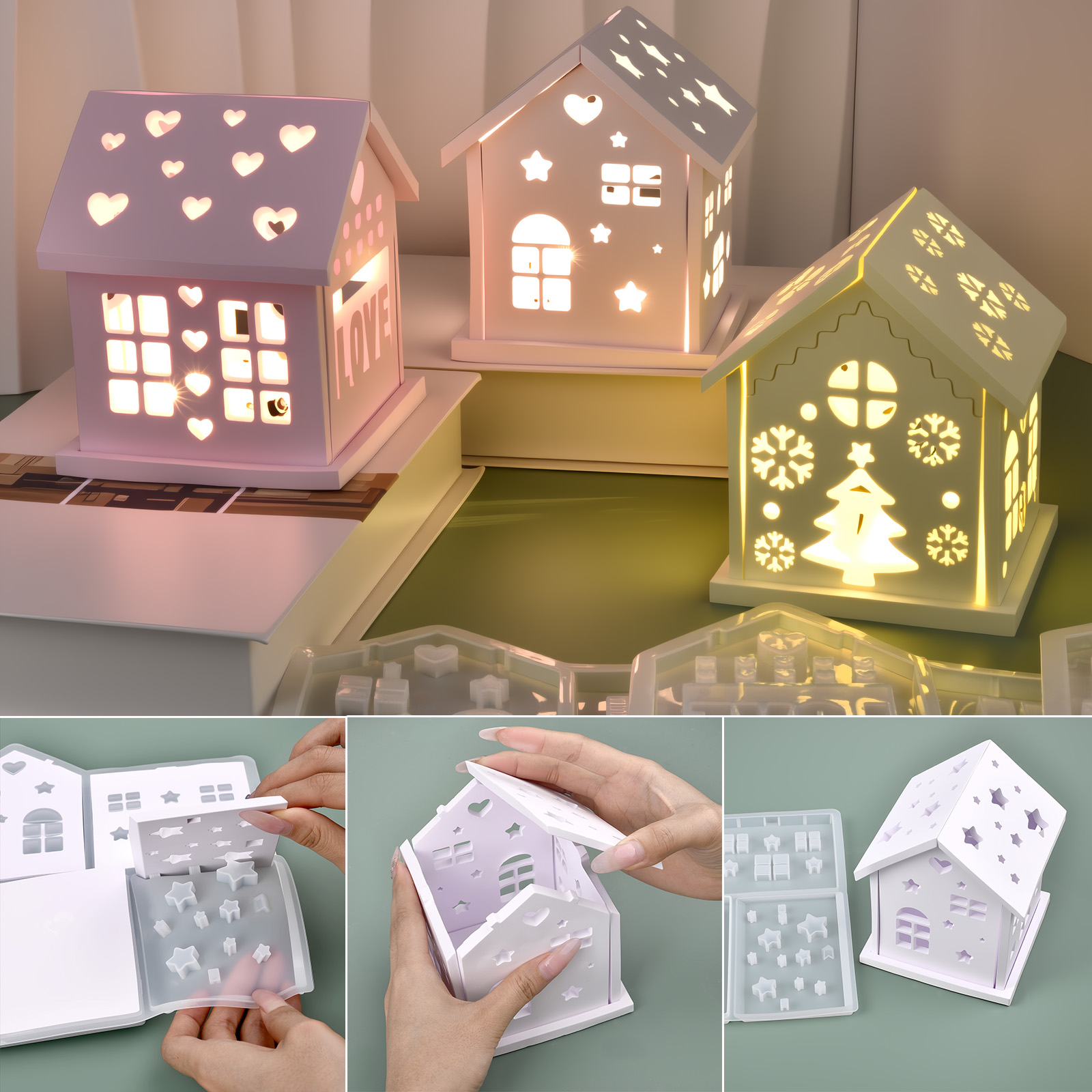 3D силиконовая форма для дома, – обзор и цена Candle Holder Set